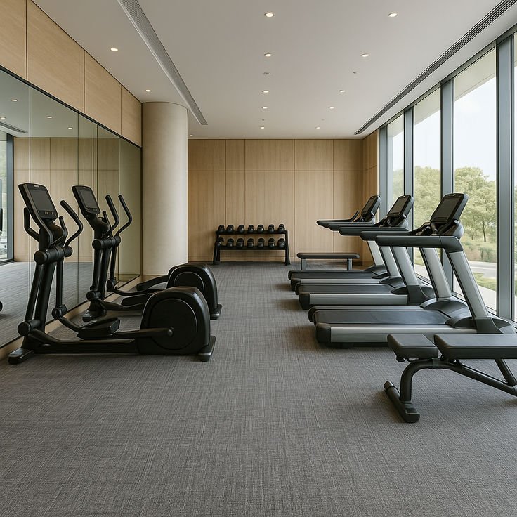 Wide-angle view of Hustyns gym floor
